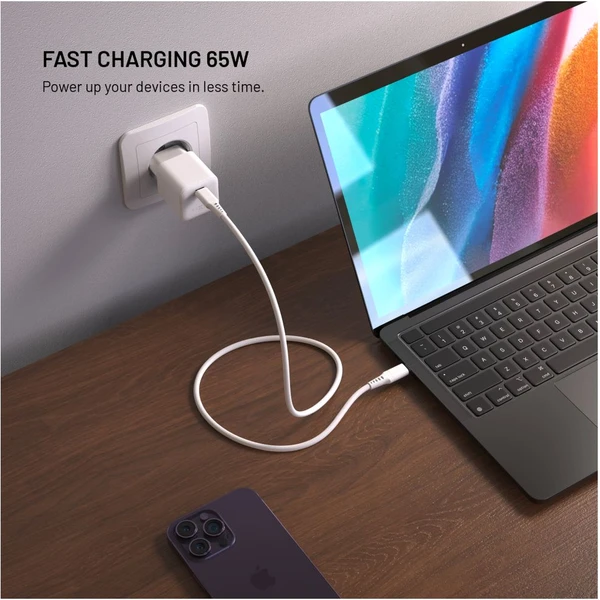 FIXED Mini GaN nabíjačka s USB-C a podporou PD, 65W, biela - Nabíjačky - Obrázok 84de6e95eabb43199af29c6b0bfbade5