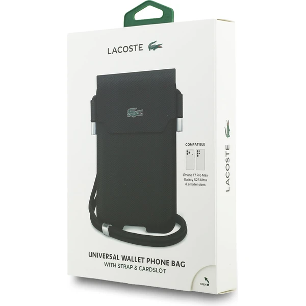 Lacoste PVC Iconic Petit Pique Metal Logo vrecko na telefón XL čierna - Puzdra - Obrázok 84e4217829ca4ee183bf75f154423f70