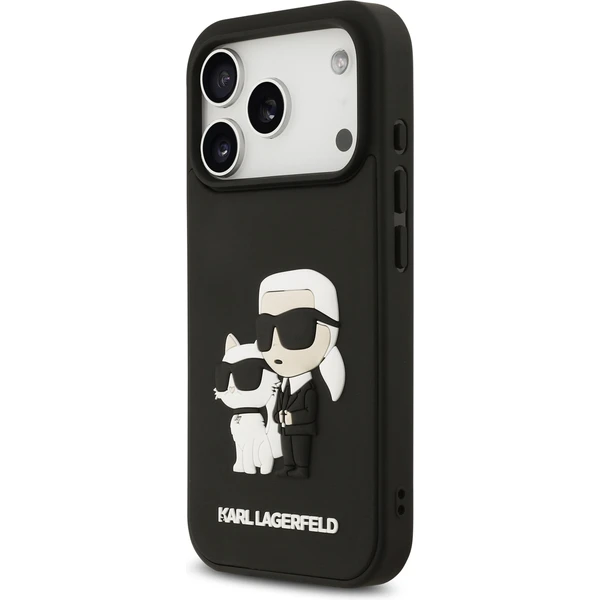 Karl Lagerfeld 3D Rubber Karl and Choupette kryt iPhone 17 Pro čierny - Puzdra - Obrázok 85143b7da71648bb8f0166c6814ab037