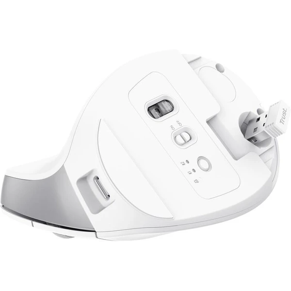 Trust BAYO+ bezdrôtová ergonomická myš biela - Myši - Obrázok 8517000O01