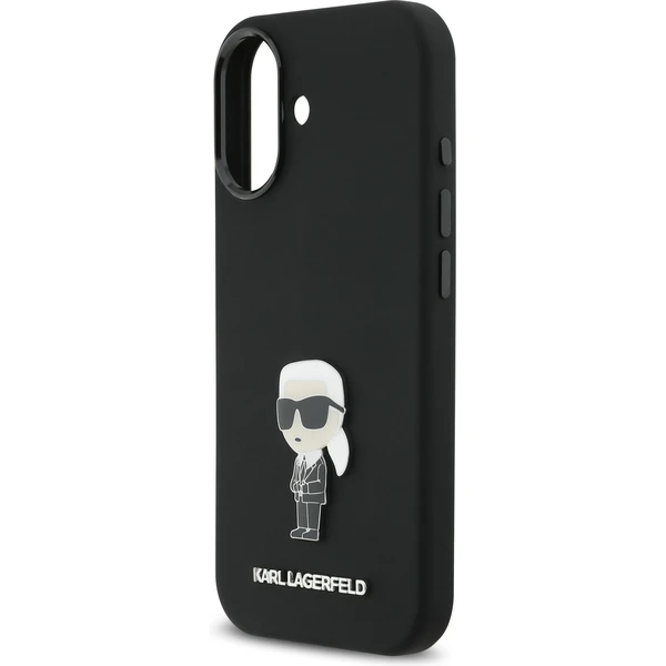 Karl Lagerfeld Liquid Silicone Metal Ikonik kryt iPhone 17 čierny - Puzdra - Obrázok 851cec49a8de410d8cb512fa73671323
