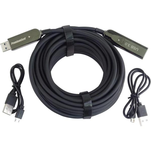 PremiumCord USB-A/USB-A predlžovací optický kábel 20m čierny - Káble a redukcie - Obrázok 851dfb375f4f4528b7890ba55a2cfa1c