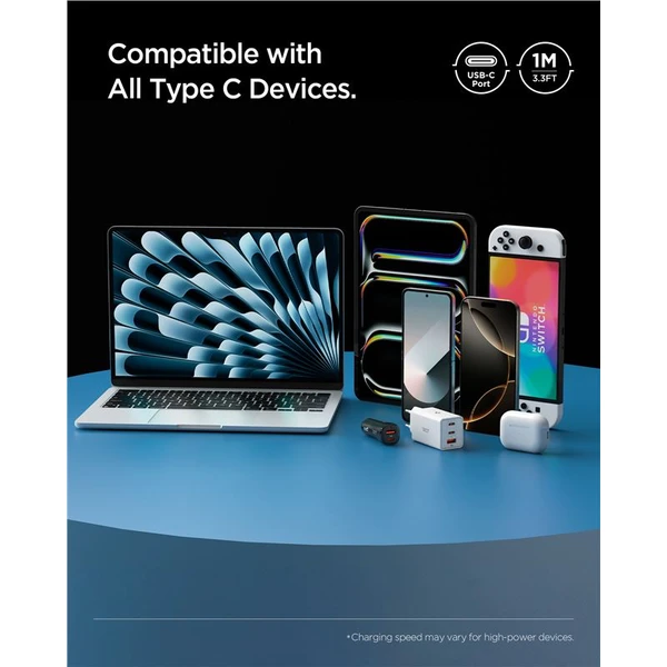 Spigen Essential USB-C/USB-C napájací kábel 60W 1m čierny - Káble a redukcie - Obrázok 85486384e44c45189650c2c7f555f5b4