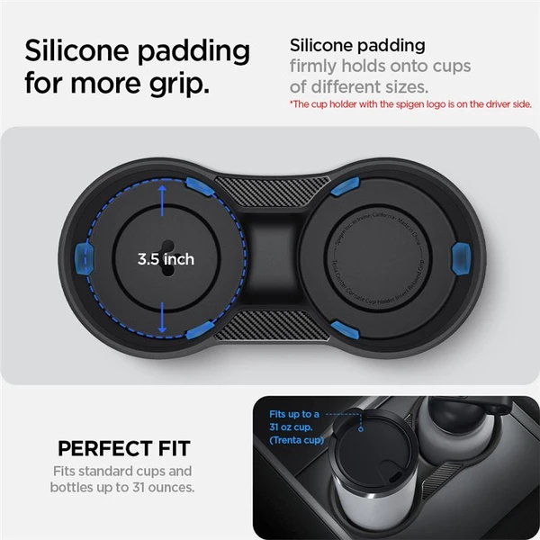 Spigen Center Console Cup Holder Insert Relaxed Grip vložky do držiaka nápojov Tesla Model Y/3 - Držiaky - Obrázok 854c5884a1f64f069ad44b0a2e5109d9