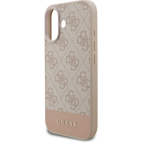 Guess PU 4G Stripe Zadný Kryt pre iPhone 17 ružový - Puzdra - Obrázok 855274f4cddc48cd802c3881f40a111a