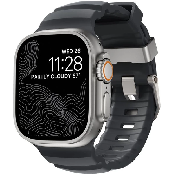 Nomad Rocky Point Band remienok Apple Watch 49/45/44/42mm strieborný/tmavo šedý - Remienky - Hlavný obrázok
