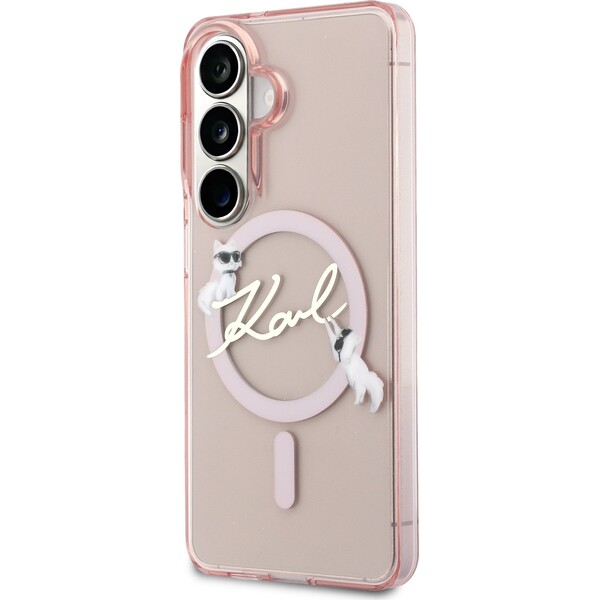 Karl Lagerfeld IML Choupette Karl Script Logo Magnetický kryt Samsung Galaxy S26 ružový - Puzdra - Obrázok 8573243ff5594b6db545e5572c80c360