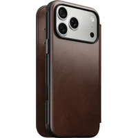 Nomad Modern Leather Folio (Horween) MagSafe kožené puzdro iPhone 17 Pro Max/18 Pro Max Rustic Brow - Puzdra