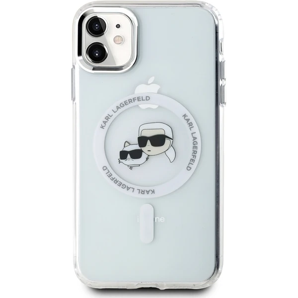 Karl Lagerfeld IML K&CH Heads Metal Frame MagSafe zadný kryt pre iPhone 11 číry - Puzdra - Obrázok 85845e5bd4af4b6f9bb1377ee7d145d5