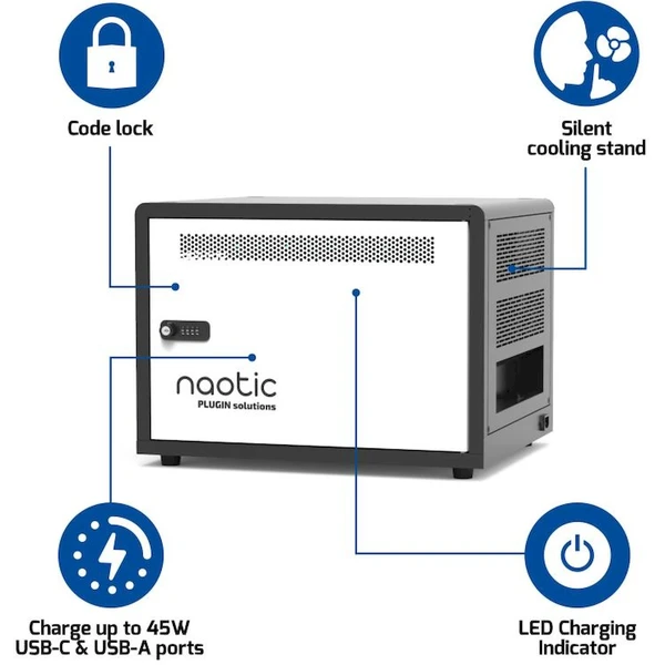Port Naotic Charging Cabinet 10 nabíjacia skriňa pre 10 zariadení. - Nabíjačky - Obrázok 858F000J01