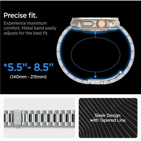 Spigen Modern Fit 316L remienok Apple Watch 49/45/44/42mm strieborný - Remienky - Obrázok 85D5000L01