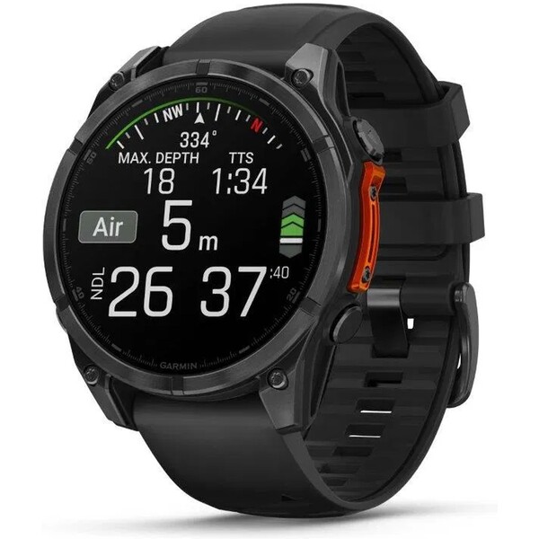 E-shop Garmin Fenix 8 AMOLED 47mm šedý/čierny remienok