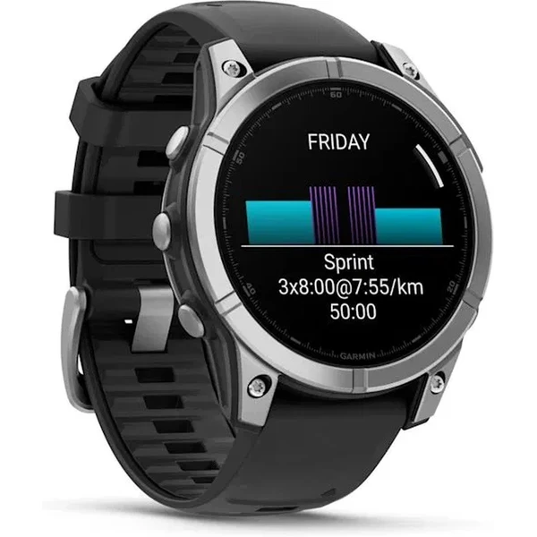 Garmin Fenix ??E 47 mm nerezová oceľ/čierny silikónový remienok - Inteligentné hodinky - Obrázok 85M7000P01