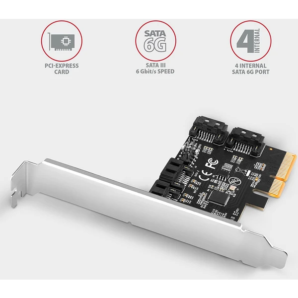 AXAGON PCES-SJ2 PCIe radič 2x interný SATA 6G port - Radiče - Obrázok 85O0000J01