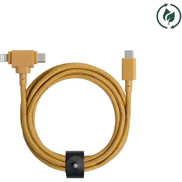 Native Union Belt Universal Cable (USB-C – Lighting/USB-C) 1,5 m, kraft - Káble a redukcie - Obrázok 85V3000K01