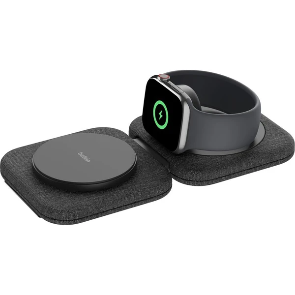 Belkin BOOST CHARGE™ PRE Qi2 15W 2v1 Bezdrôtová MagSafe cestovná podložka pre iPhone/Apple Watch/Air - Nabíjačky - Obrázok 85ZM000K01