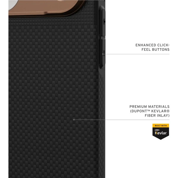 UAG Fibr Armr MagSafe kryt iPhone 17 Pro Max kevlar čierny/bronzový - Puzdra - Obrázok 85b2ba4ed1bc4ab6a41fd2c945e5133a