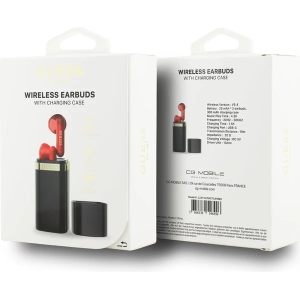 Guess Lipstick Shape TWS Bezdrôtové slúchadlá čierna - Slúchadlá - Obrázok 85ba00b4af6241dea7128c7c030d3155