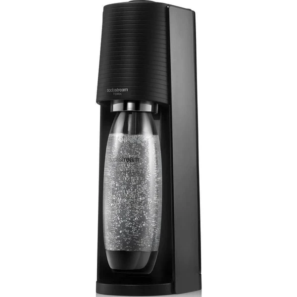 SodaStream Terra Black výrobník sódy, mechanický, 1l fľaša SodaStream Fuse, bombička s CO2, čierny - Výrobníky sódy - Hlavný obrázok