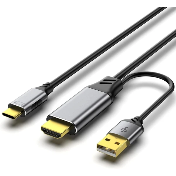 PremiumCord HDMI 2.0/USB-C kábel 4K 2m čierny - Káble a redukcie - Obrázok 85f4ce43d54a4b4585dc23808a1d24ce