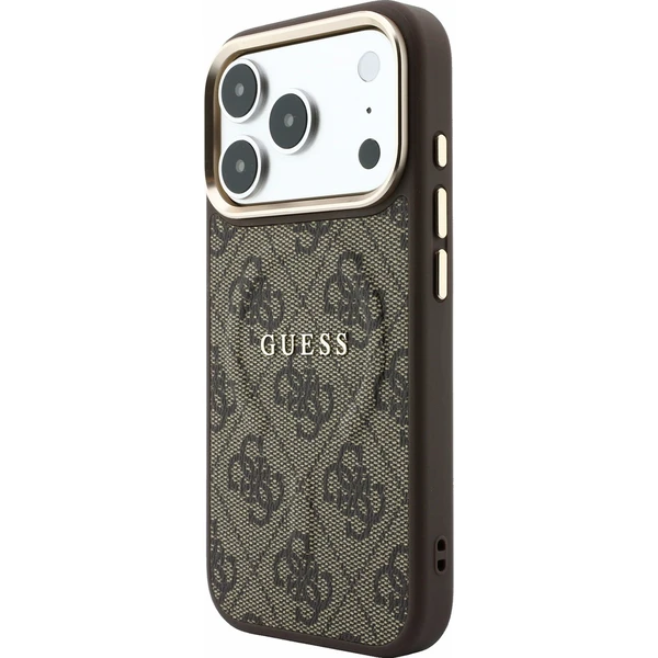 Guess PU Leather 4G Gold Frame Embossed MagSafe Zadný kryt pre iPhone 18 Pro Max Brown - Puzdra - Obrázok 85f81b5133ce4de28baa156cbf13a51d