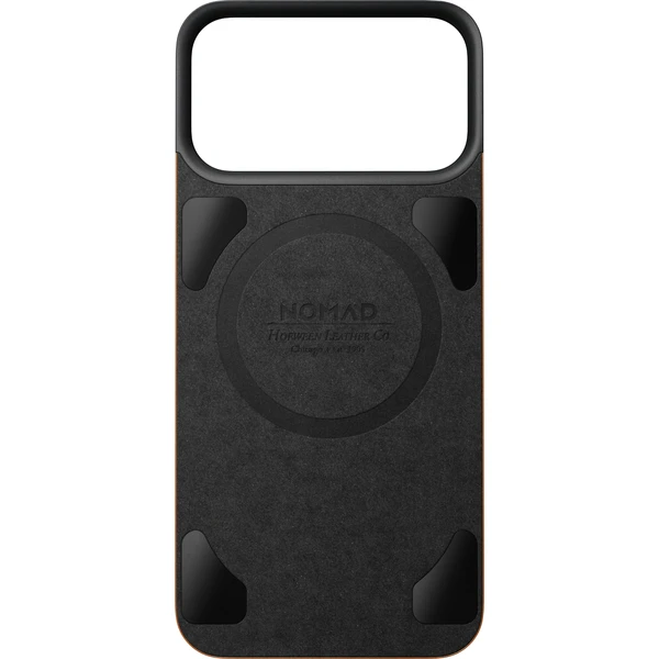 Nomad Magnetic Leather Back (Horween) MagSafe kožený kryt iPhone 17 Pro Max/18 Pro Max Saddle - Puzdra - Obrázok 860fa6f25ca14da3a93eab12ee5dbb5f