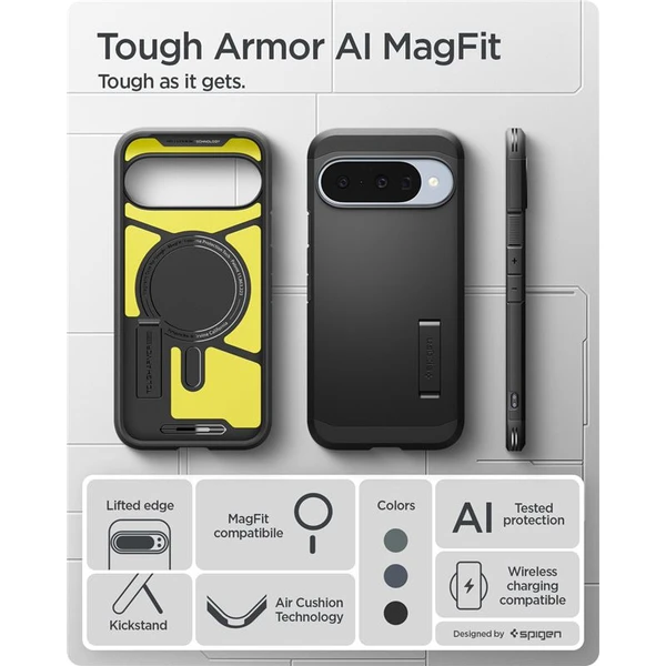 Spigen Tough Armor MagSafe kryt Google Pixel 10/10 Pro čierny - Puzdra - Obrázok 8614c37b5a0b44ef94c7f17af7c51320