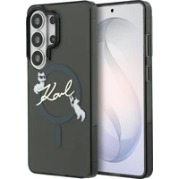 Karl Lagerfeld IML Choupette Karl Skript Logo Magnetický kryt Samsung Galaxy S26 Ultra čierny - Puzdra