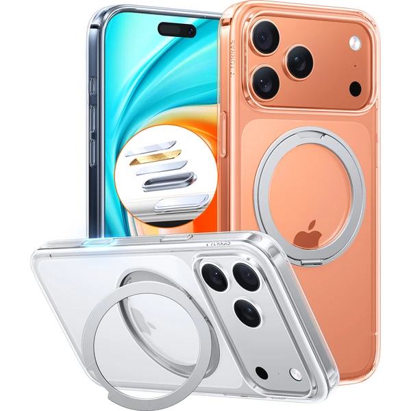 Torras Ostand Pro MagSafe kryt iPhone 17 Pro priehľadný - Puzdra - Obrázok 86558da4b45742bfa9af142b6cd0c208