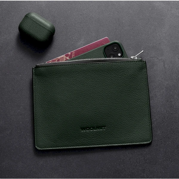 Woolnut Leather Pouch (Flat) kožené púzdro tmavo zelené - Organizéry - Obrázok 8668000701