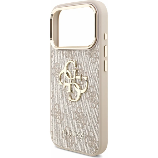 Guess PU 4G Metal Logo Strap Zadný Kryt pre iPhone 18 Pro Pink - Puzdra - Obrázok 866d27da73824eff9c250dbb87aeebb1