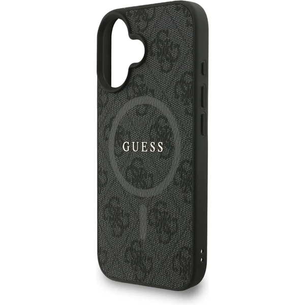 Guess PU Leather 4G Colored Ring Strap MagSafe kryt iPhone 16 čierny - Puzdra - Obrázok 86819e1cba6a4f6d8003435751b9632d