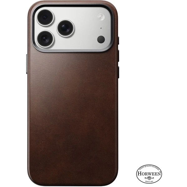 Nomad Traditional Leather Case (Horween) MagSafe kožený kryt iPhone 17 Pro Max Rustic Brown - Puzdra - Obrázok 86924e5215a64e69bc219fd45ee58db8
