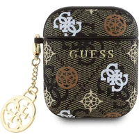 Guess PU 4G Peony Charm púzdro pre AirPods 1/2 hnedé - Puzdra