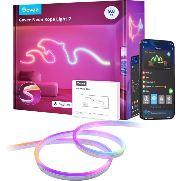 Govee Neon Rope Light 2 Matter ohybný LED pásik RGBIC, 3m