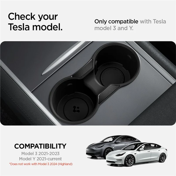 Spigen Center Console Cup Holder Insert Relaxed Grip vložky do držiaka nápojov Tesla Model Y/3 - Držiaky - Obrázok 86c1cb9695d447ca9fed44c6478bf151