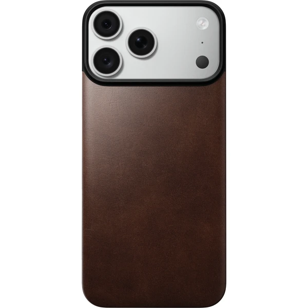 Nomad Magnetic Leather Back (Horween) MagSafe kožený kryt iPhone 17 Pro Max/18 Pro Max Rustikálny - Puzdra - Obrázok 87152d75b45047ac99d22a442baf4d76