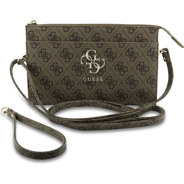 Guess PU 4G Metal Logo kabelka na telefón hnedá - Crossbody - Hlavný obrázok