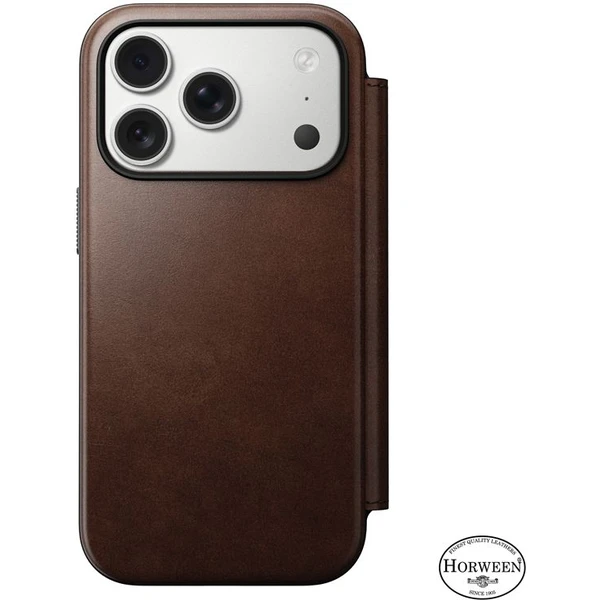 Nomad Modern Leather Folio (Horween) MagSafe kožené púzdro iPhone 17 Pro Rustic Brown - Puzdra - Obrázok 872bdfa184c148faafebb0c8c3fd55d2