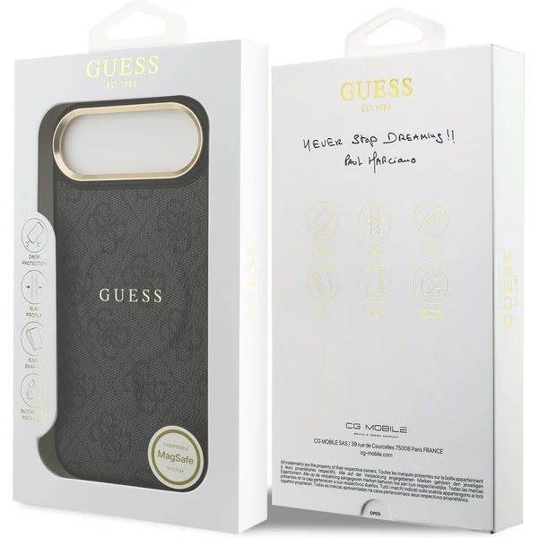 Guess PU Leather 4G Gold Frame MagSafe kryt iPhone Air čierny - Puzdra - Obrázok 873502bc740a4d91a0a7e29c7b044a1b