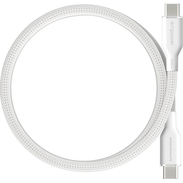 PanzerGlass USB-C/USB-C magnetický napájací kábel 240W 1,5m biely - Káble a redukcie - Obrázok 873J000K01
