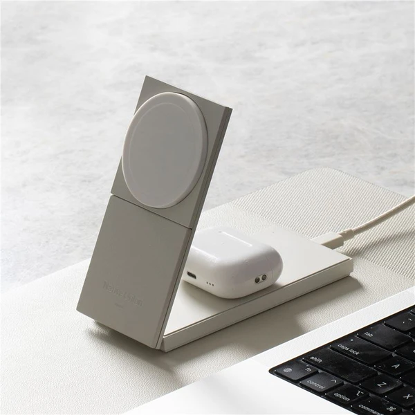 Native Union Rise 2v1 Qi2 (MagSafe) bezdrôtová nabíjačka šedá - Nabíjačky - Obrázok 8744694756034f3285753dcfb07fed2b