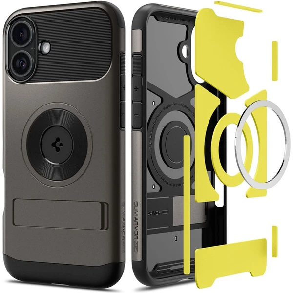 Spigen Slim Armor MagSafe kryt iPhone 16 gunmetal - Puzdra - Obrázok 87462b95eeb840d0a3cea678679b4f22