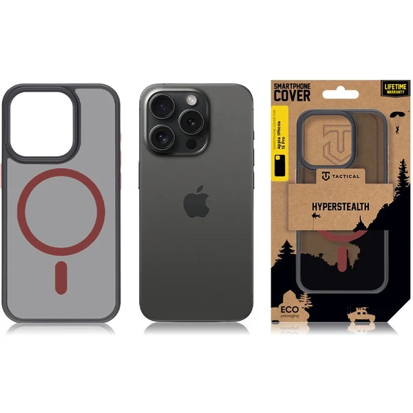Tactical MagForce Hyperstealth 2.0 kryt iPhone 15 Pre Black/Red - Puzdra - Obrázok 8755000P01