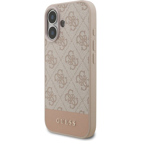Guess PU 4G Stripe Zadný Kryt pre iPhone 17 ružový - Puzdra - Obrázok 87729a5a5f91486bb30876435a7ff069