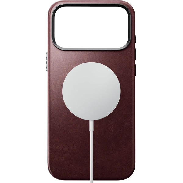 Nomad Traditional Leather (Horween) MagSafe kožený kryt iPhone 18 Pro Max Burgundy - Puzdra - Obrázok 879d56fa591c4580be39446622f29da8