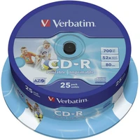 VERBATIM CD-R(25 ks)Spindle/Printable/52x/700MB/DLP - Optické disky