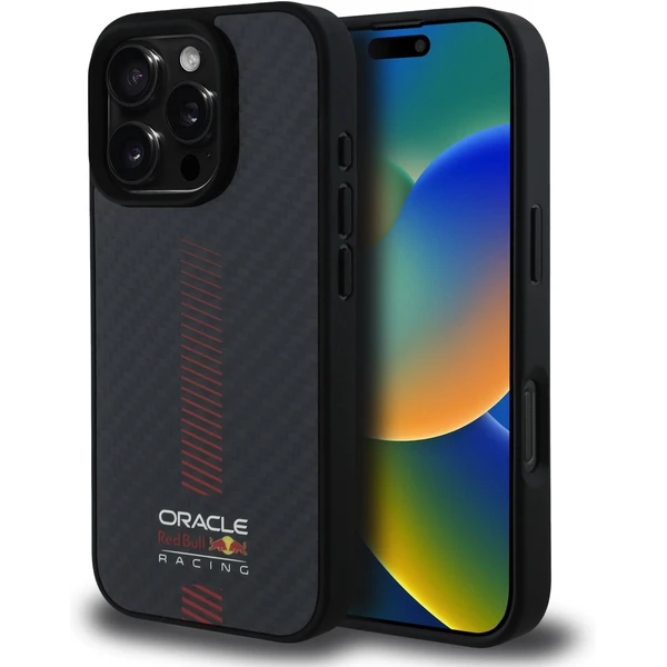 Oracle Red Bull Racing Carbon Powerbar MagSafe kryt iPhone 16 Pre čierny - Puzdra - Hlavný obrázok