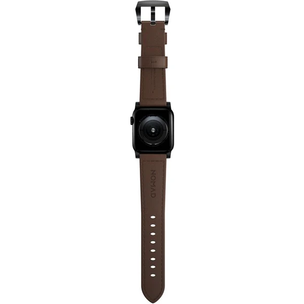 Nomad Traditional kožený remienok Apple Watch Ultra (49mm) 8/7 (45mm)/6/SE/5/4 hnedý/čierne pracky - Remienky - Obrázok 87aff2583b9640dcaac595c46aee3821