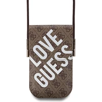 Guess PU 4G Big Love Logo Taška na Telefón Brown - Puzdra